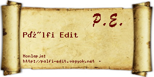 Pálfi Edit névjegykártya